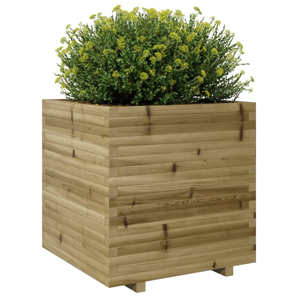 Utendørs Blomsterkasse Plantekasse Tre 70x70x72,5 cm impregnert furu