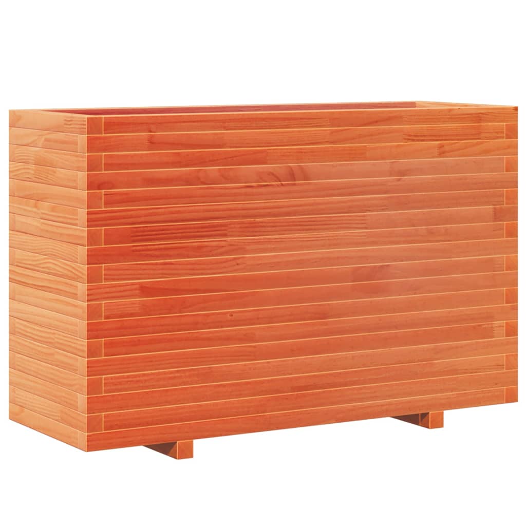 Utendørs Blomsterkasse Plantekasse Tre voksbrun 110x40x72,5 cm heltre furu