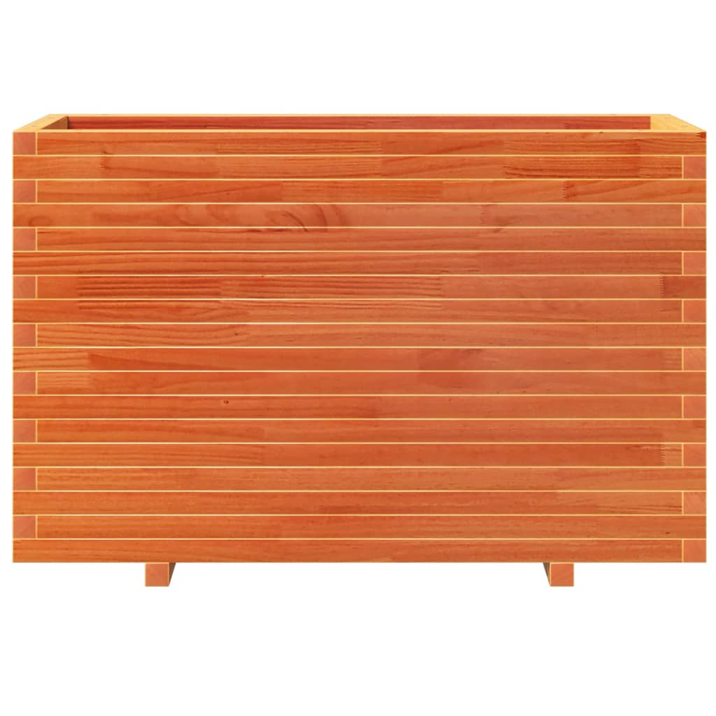 Utendørs Blomsterkasse Plantekasse Tre voksbrun 110x40x72,5 cm heltre furu
