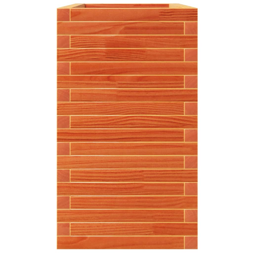Utendørs Blomsterkasse Plantekasse Tre voksbrun 110x40x72,5 cm heltre furu