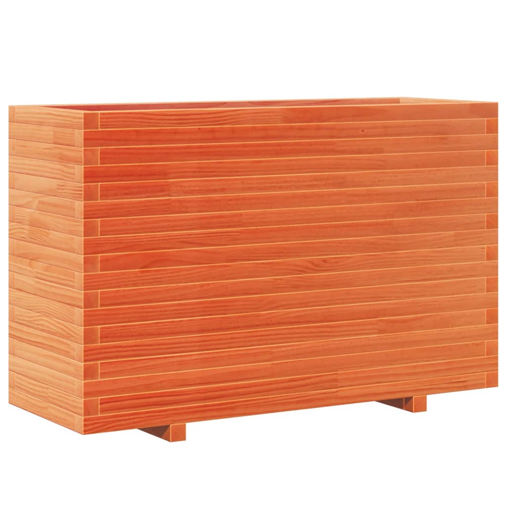 Utendørs Blomsterkasse Plantekasse Tre voksbrun 110x40x72,5 cm heltre furu