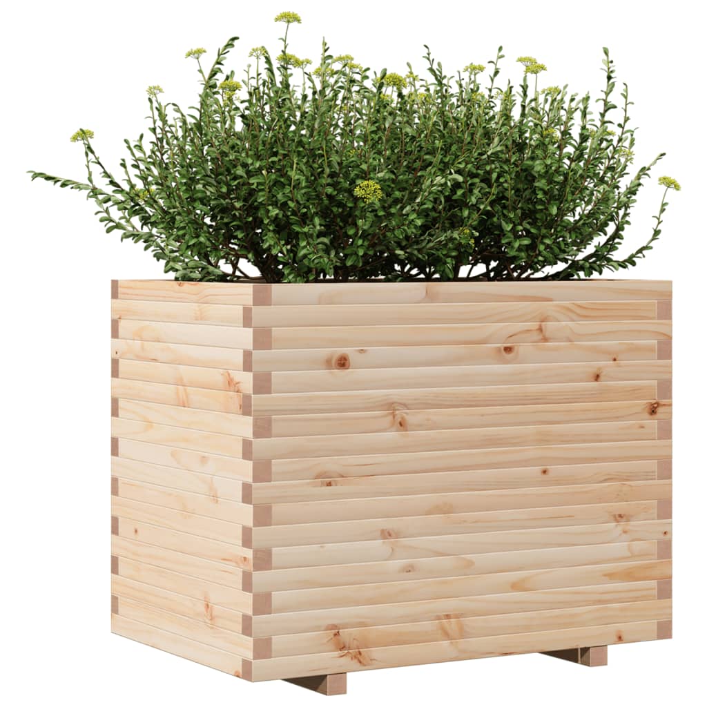 Utendørs Blomsterkasse Plantekasse Tre 90x60x72,5 cm heltre furu