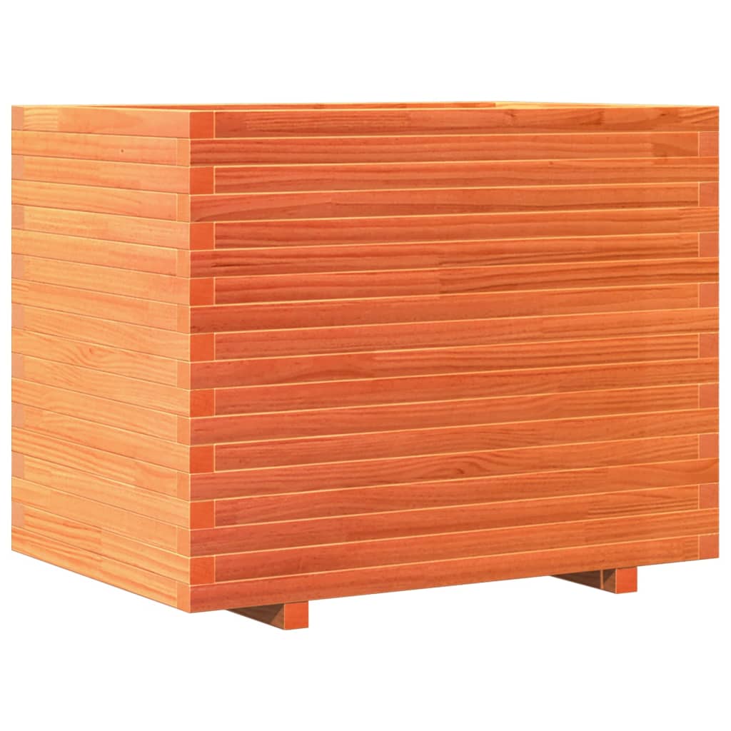 Utendørs Blomsterkasse Plantekasse Tre voksbrun 90x60x72,5 cm heltre furu
