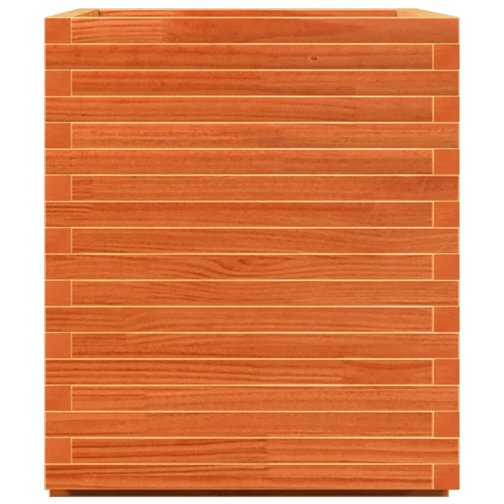 Utendørs Blomsterkasse Plantekasse Tre voksbrun 90x60x72,5 cm heltre furu