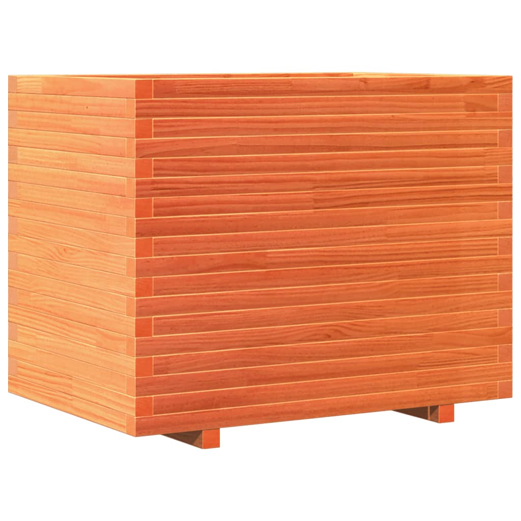 Utendørs Blomsterkasse Plantekasse Tre voksbrun 90x60x72,5 cm heltre furu