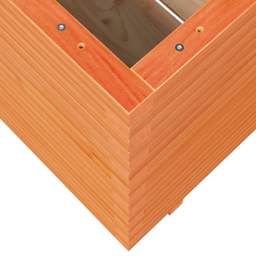 Utendørs Blomsterkasse Plantekasse Tre voksbrun 90x60x72,5 cm heltre furu