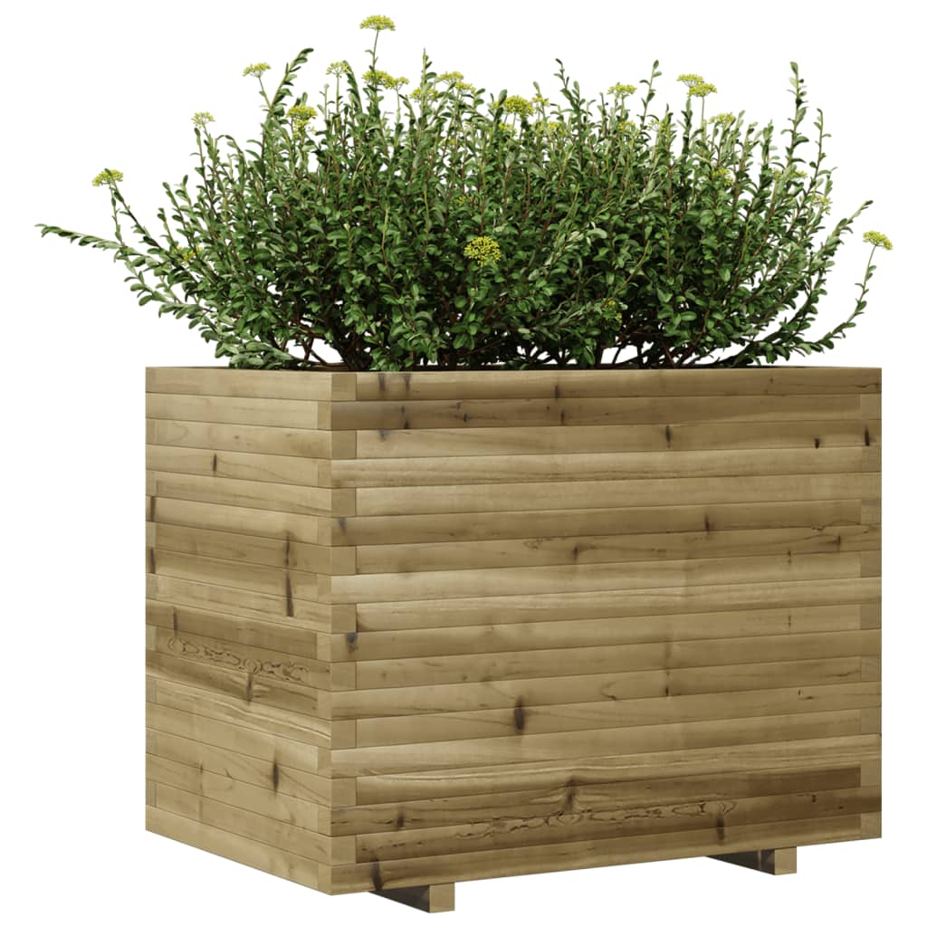 Utendørs Blomsterkasse Plantekasse Tre 90x60x72,5 cm impregnert furu