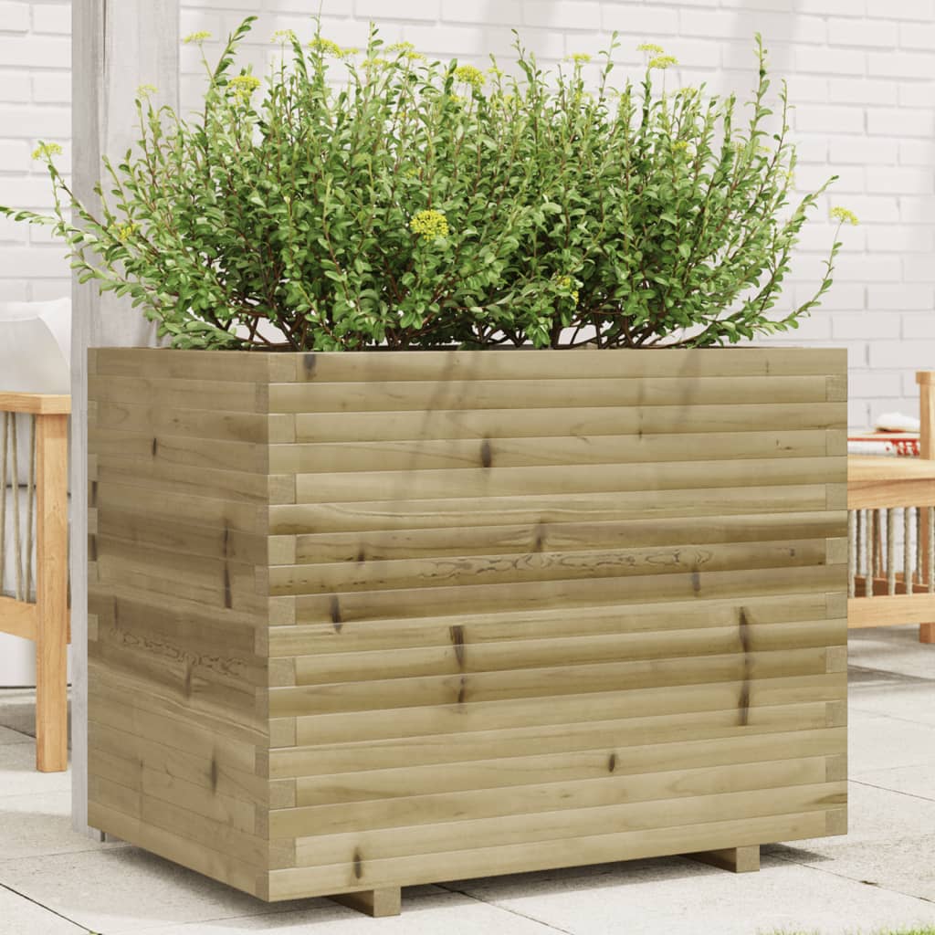 Utendørs Blomsterkasse Plantekasse Tre 90x60x72,5 cm impregnert furu