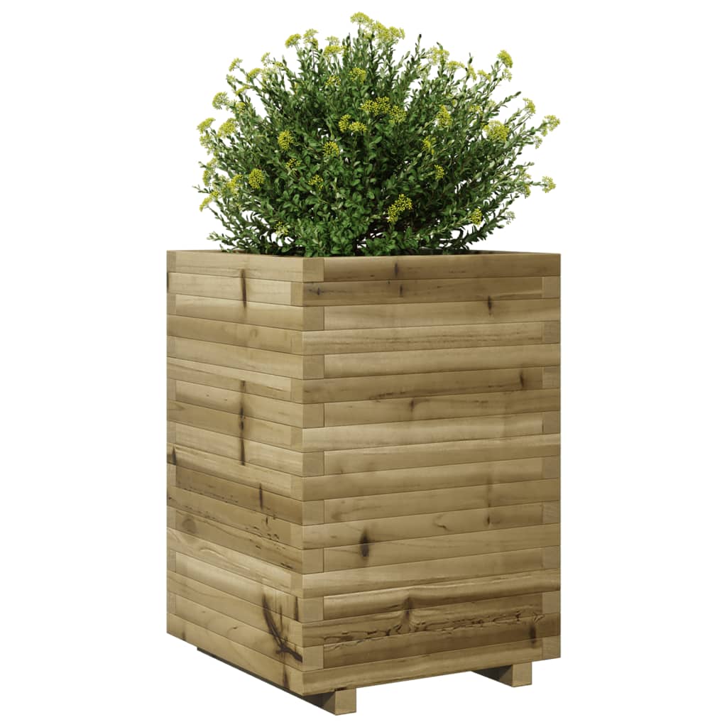 Utendørs Blomsterkasse Plantekasse Tre 50x50x72 cm impregnert furu