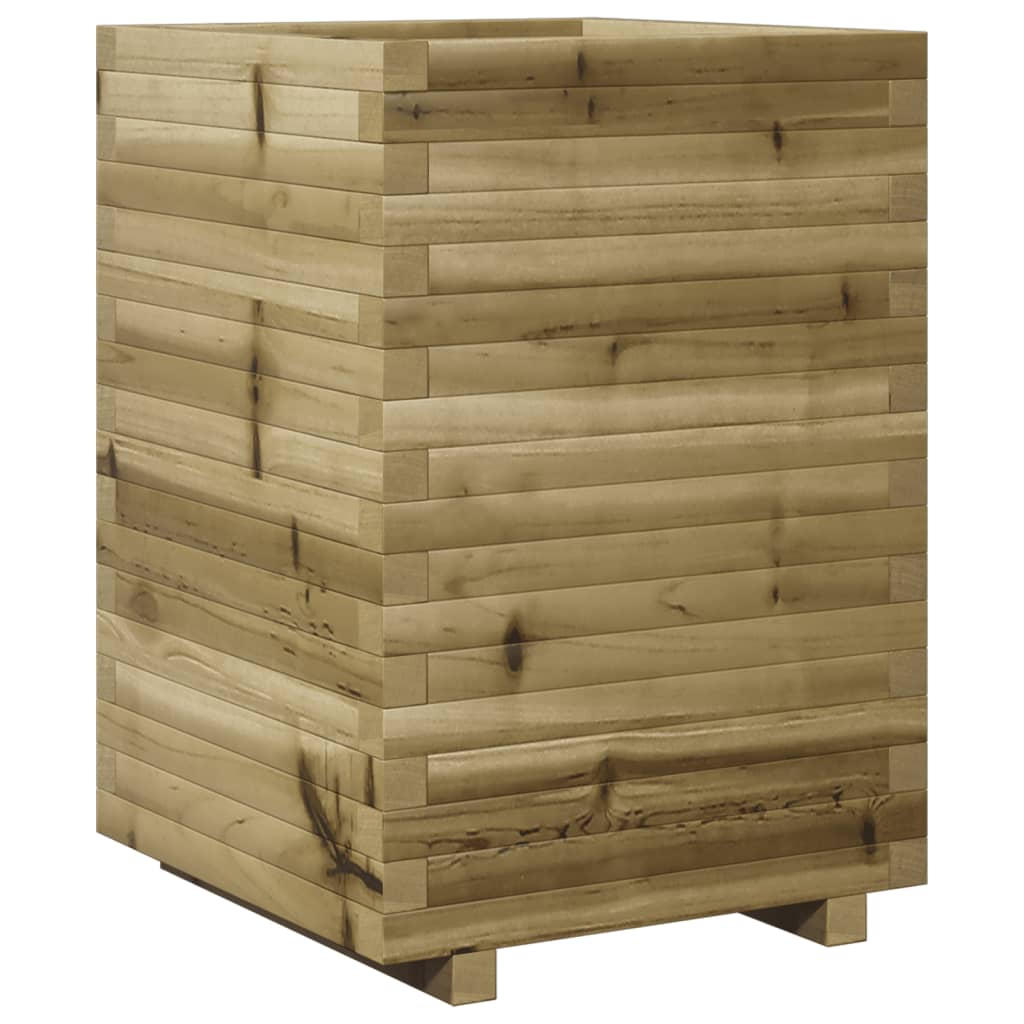 Utendørs Blomsterkasse Plantekasse Tre 50x50x72 cm impregnert furu