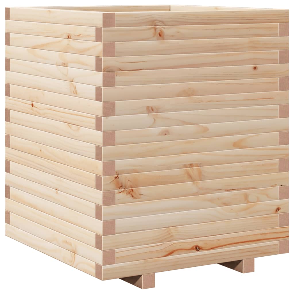 Utendørs Blomsterkasse Plantekasse Tre 60x60x72 cm heltre furu