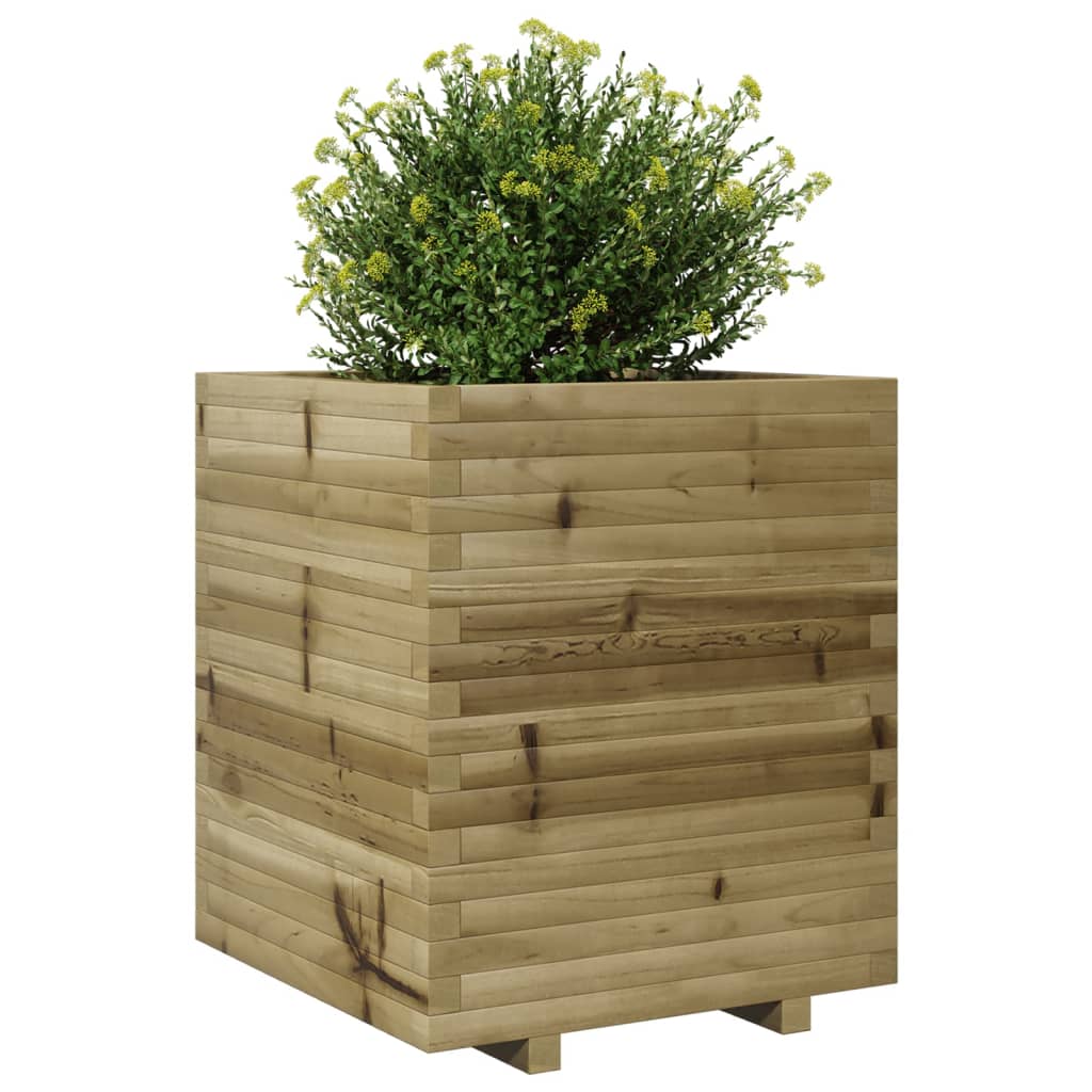 Utendørs Blomsterkasse Plantekasse Tre 60x60x72 cm impregnert furu