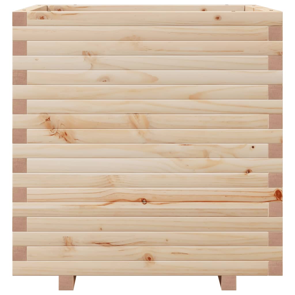 Utendørs Blomsterkasse Plantekasse Tre 70x70x72 cm heltre furu