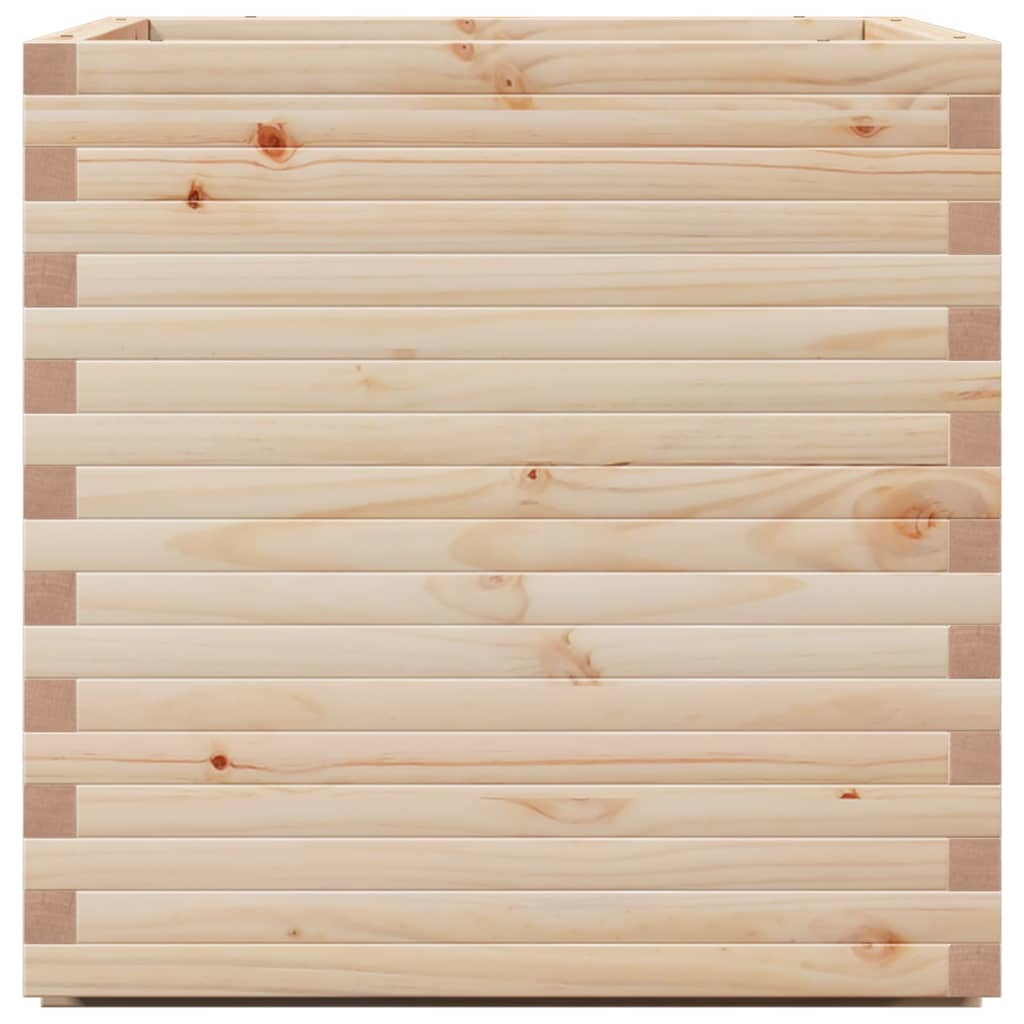 Utendørs Blomsterkasse Plantekasse Tre 70x70x72 cm heltre furu