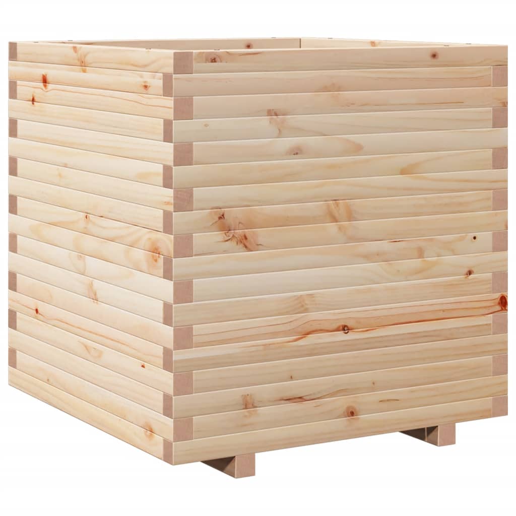 Utendørs Blomsterkasse Plantekasse Tre 70x70x72 cm heltre furu