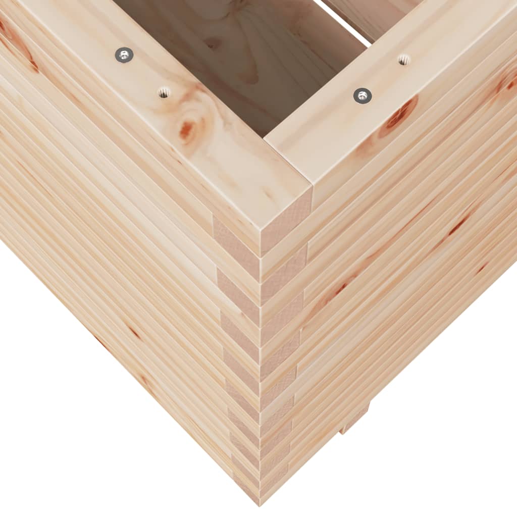 Utendørs Blomsterkasse Plantekasse Tre 70x70x72 cm heltre furu
