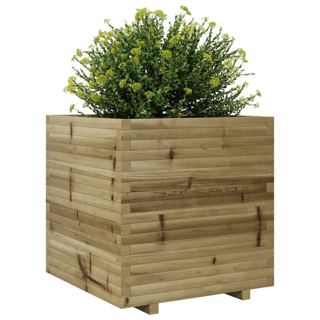 Utendørs Blomsterkasse Plantekasse Tre 70x70x72 cm impregnert furu