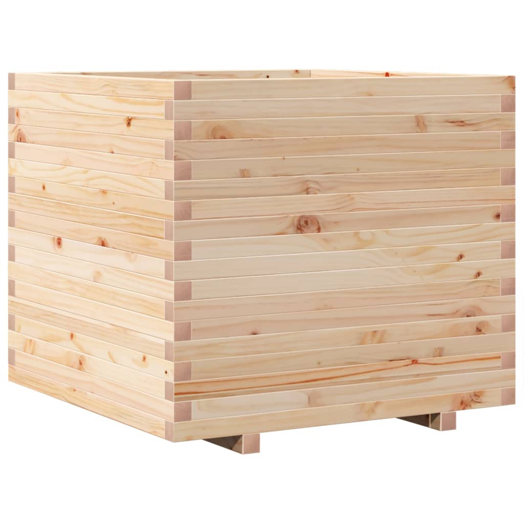 Utendørs Blomsterkasse Plantekasse Tre 80x80x72 cm heltre furu