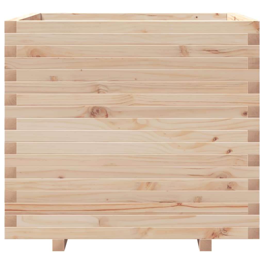 Utendørs Blomsterkasse Plantekasse Tre 80x80x72 cm heltre furu