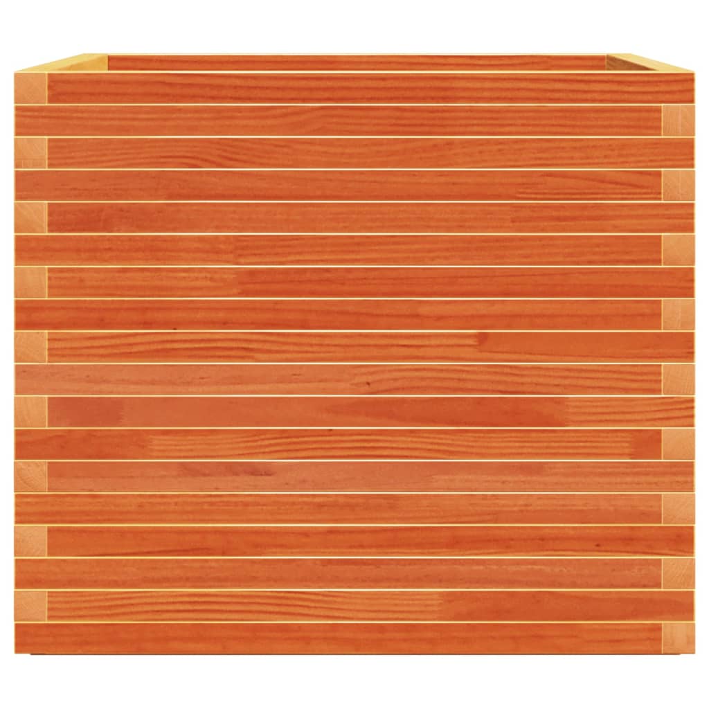 Utendørs Blomsterkasse Plantekasse Tre voksbrun 80x80x72 cm heltre furu