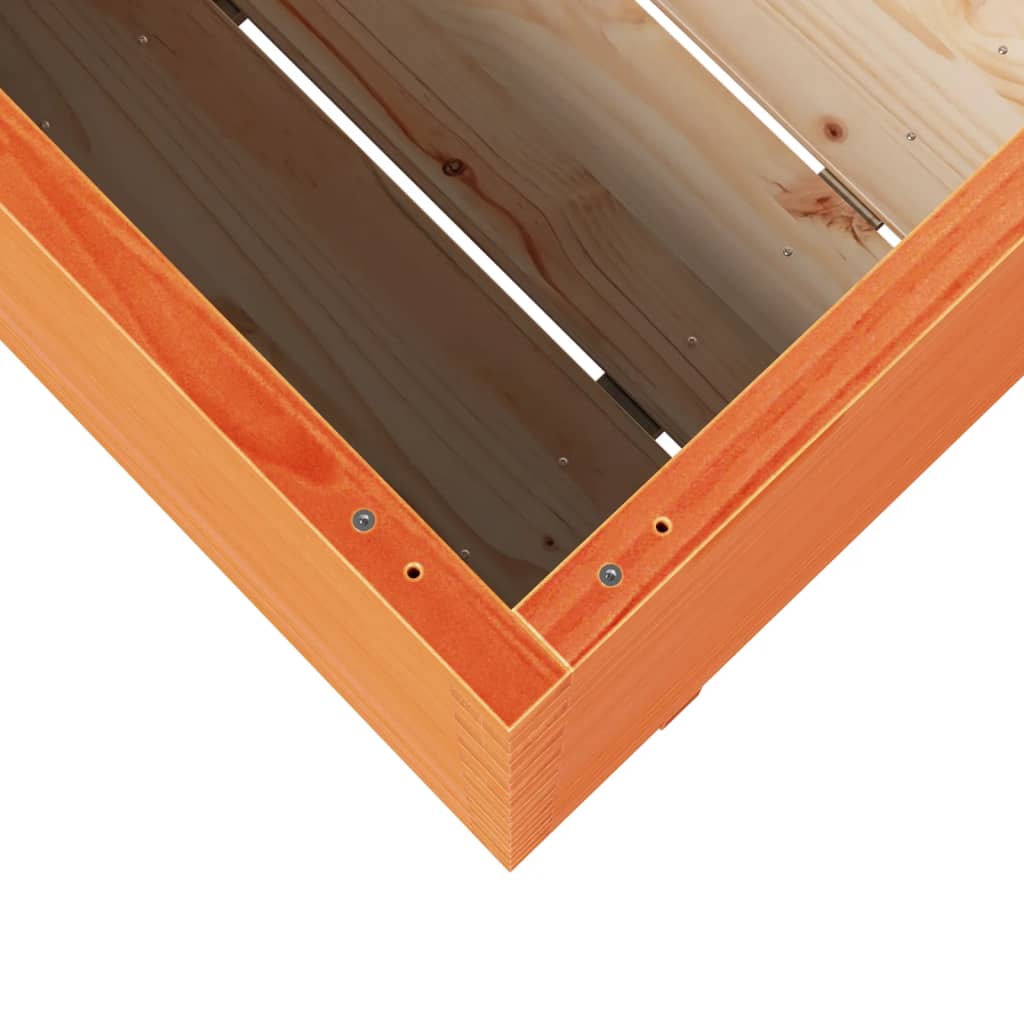 Utendørs Blomsterkasse Plantekasse Tre voksbrun 80x80x72 cm heltre furu
