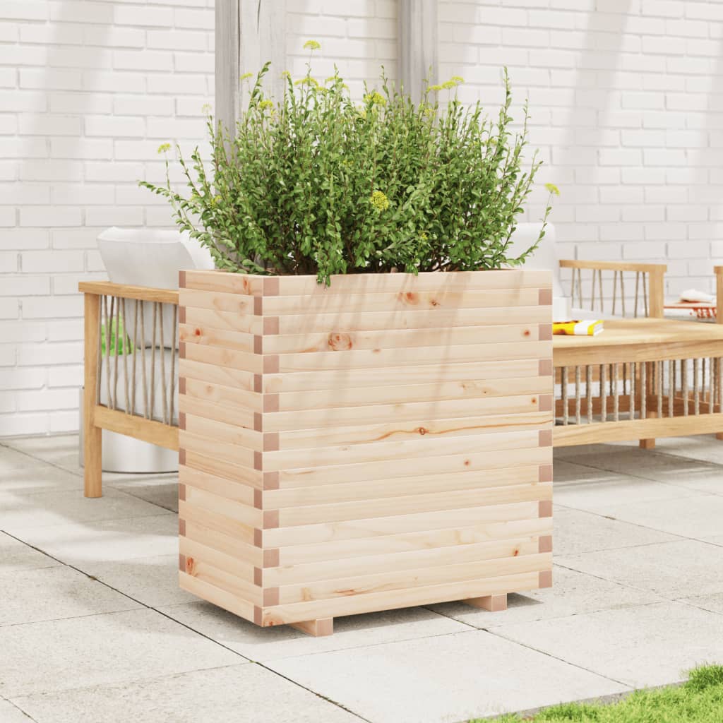 Utendørs Blomsterkasse Plantekasse Tre 70x40x72 cm heltre furu