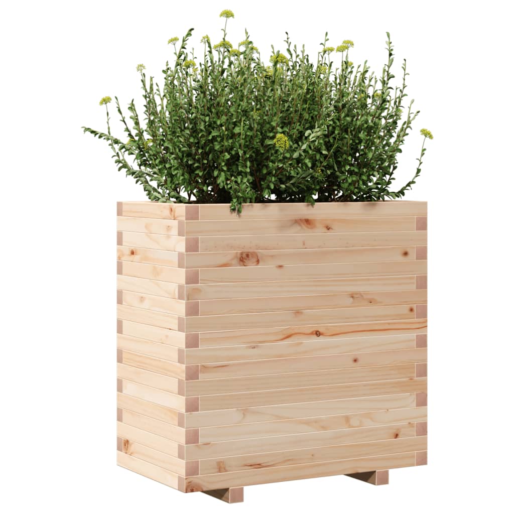 Utendørs Blomsterkasse Plantekasse Tre 70x40x72 cm heltre furu