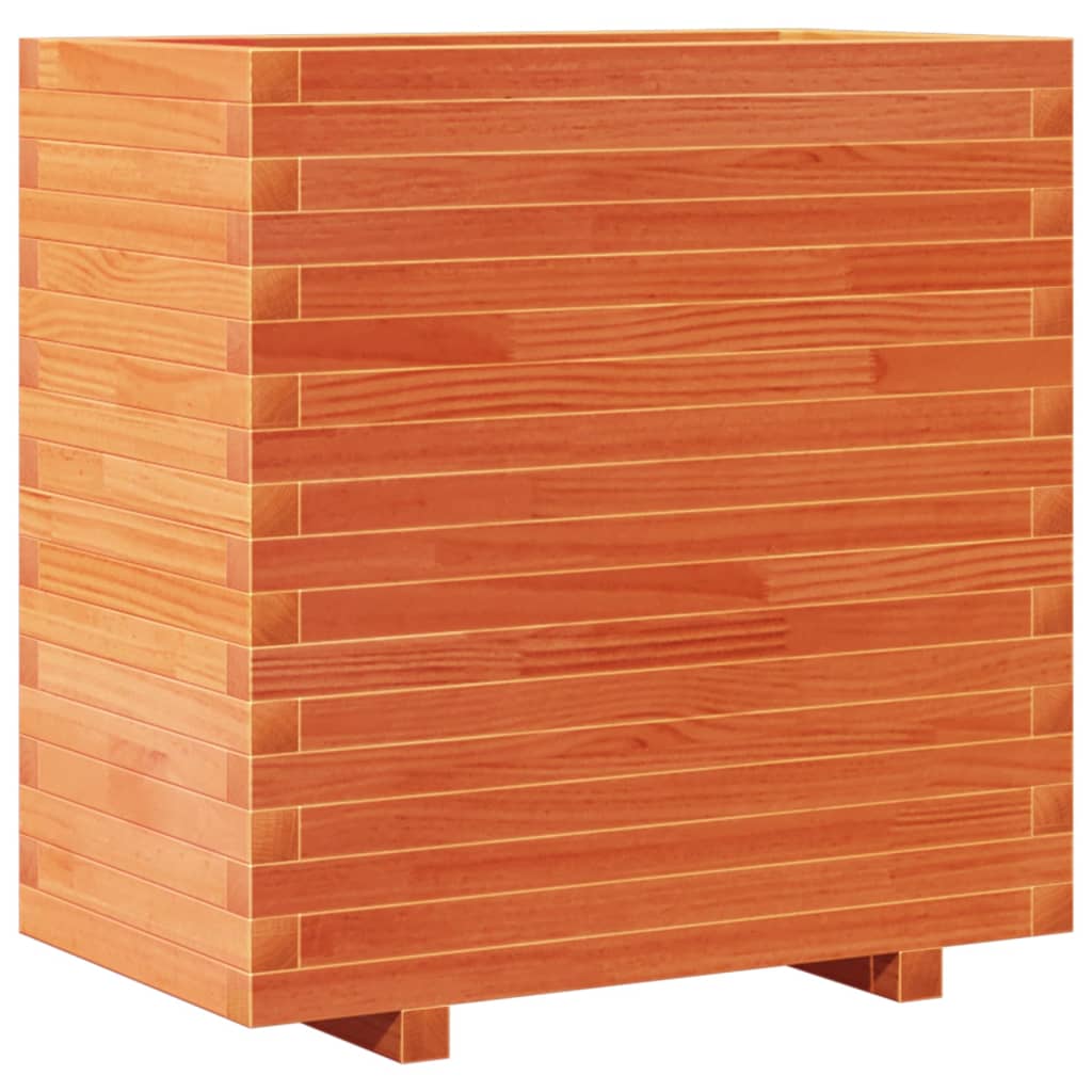 Utendørs Blomsterkasse Plantekasse Tre voksbrun 70x40x72 cm heltre furu