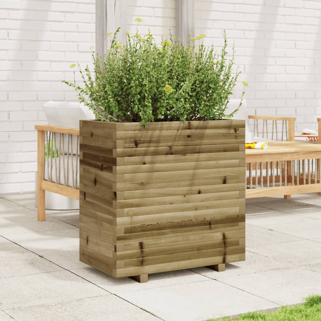 Utendørs Blomsterkasse Plantekasse Tre 70x40x72 cm impregnert furu