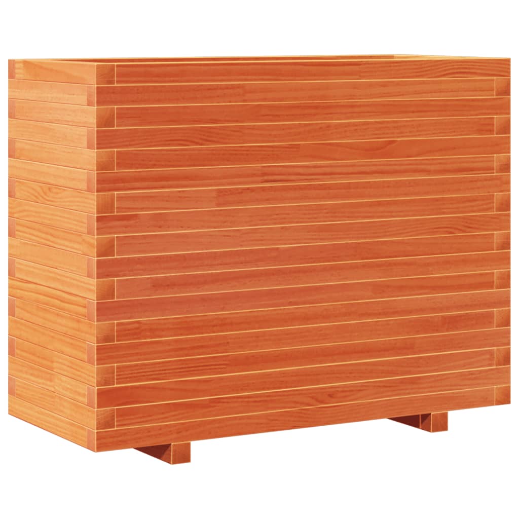 Utendørs Blomsterkasse Plantekasse Tre voksbrun 90x40x72 cm heltre furu