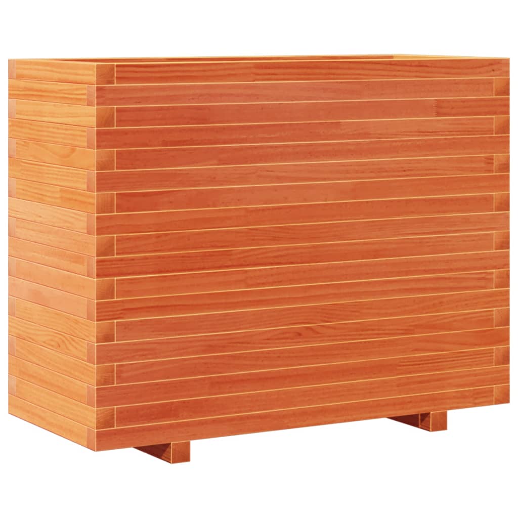 Utendørs Blomsterkasse Plantekasse Tre voksbrun 90x40x72 cm heltre furu