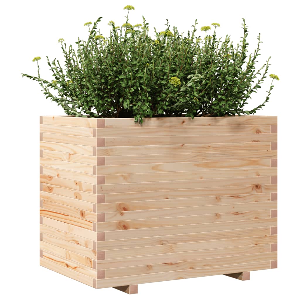 Utendørs Blomsterkasse Plantekasse Tre 90x60x72 cm heltre furu
