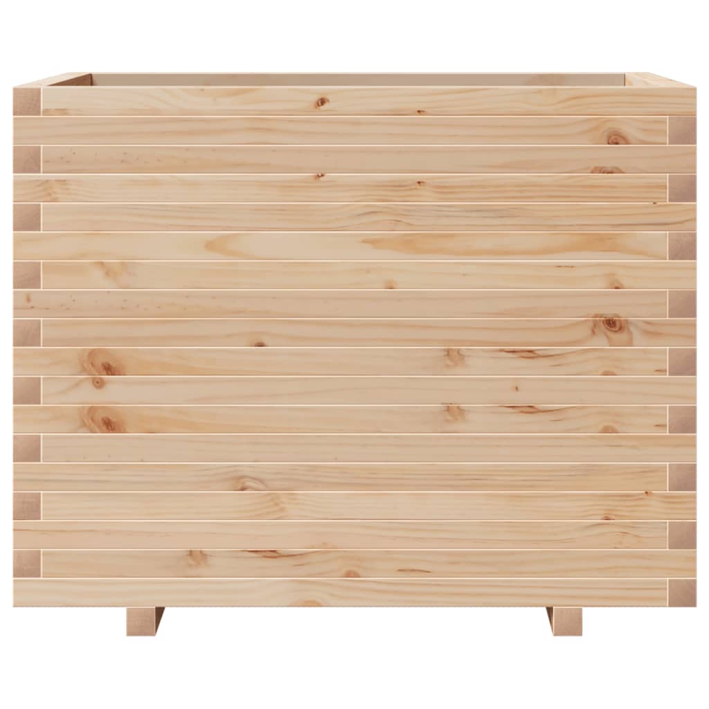 Utendørs Blomsterkasse Plantekasse Tre 90x60x72 cm heltre furu