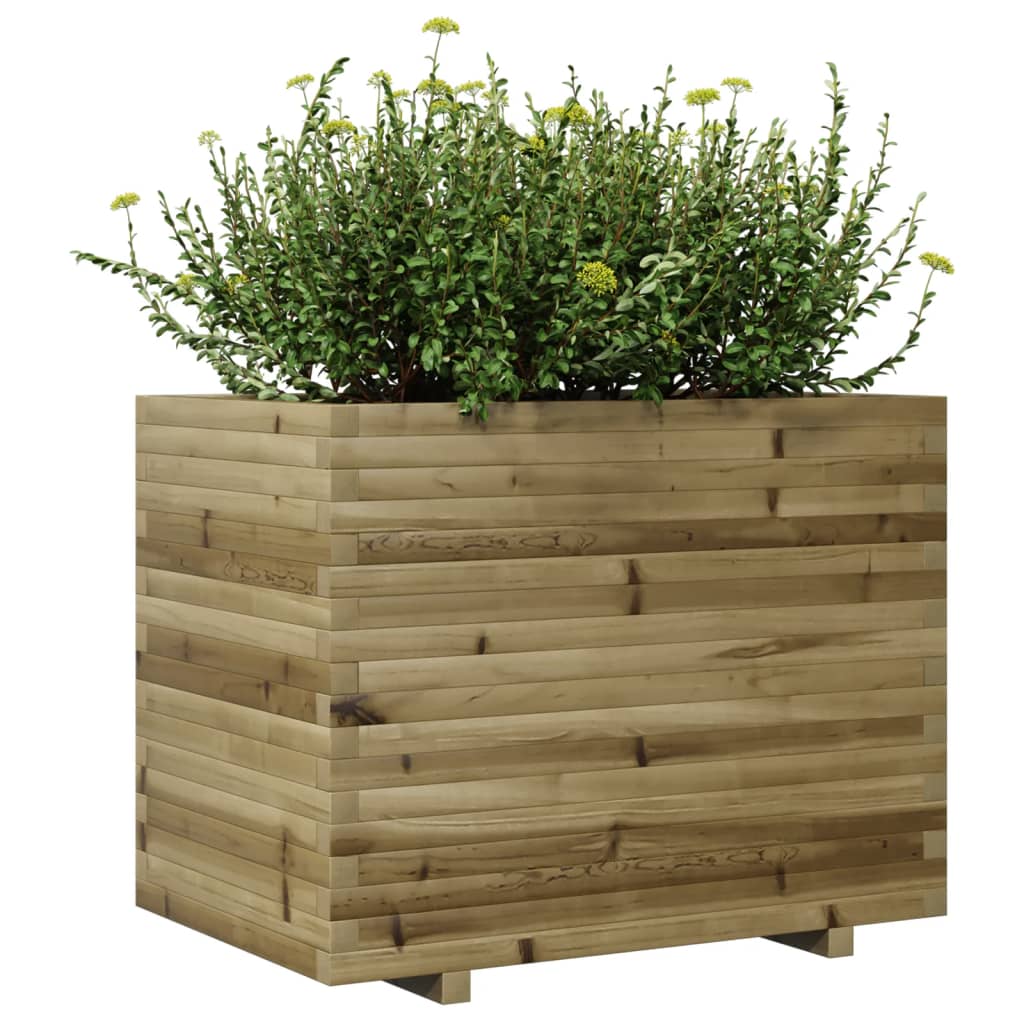 Utendørs Blomsterkasse Plantekasse Tre 90x60x72 cm impregnert furu