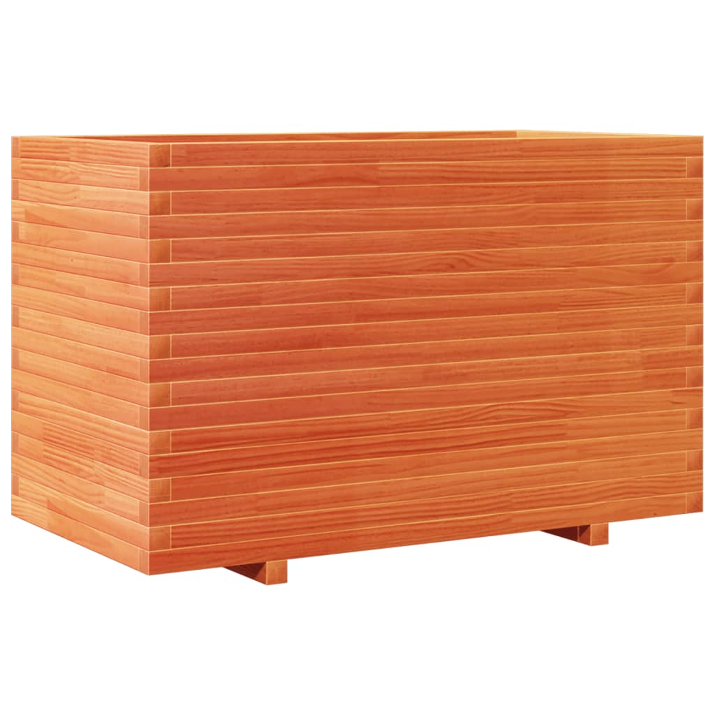 Utendørs Blomsterkasse Plantekasse Tre voksbrun 110x60x72 cm heltre furu