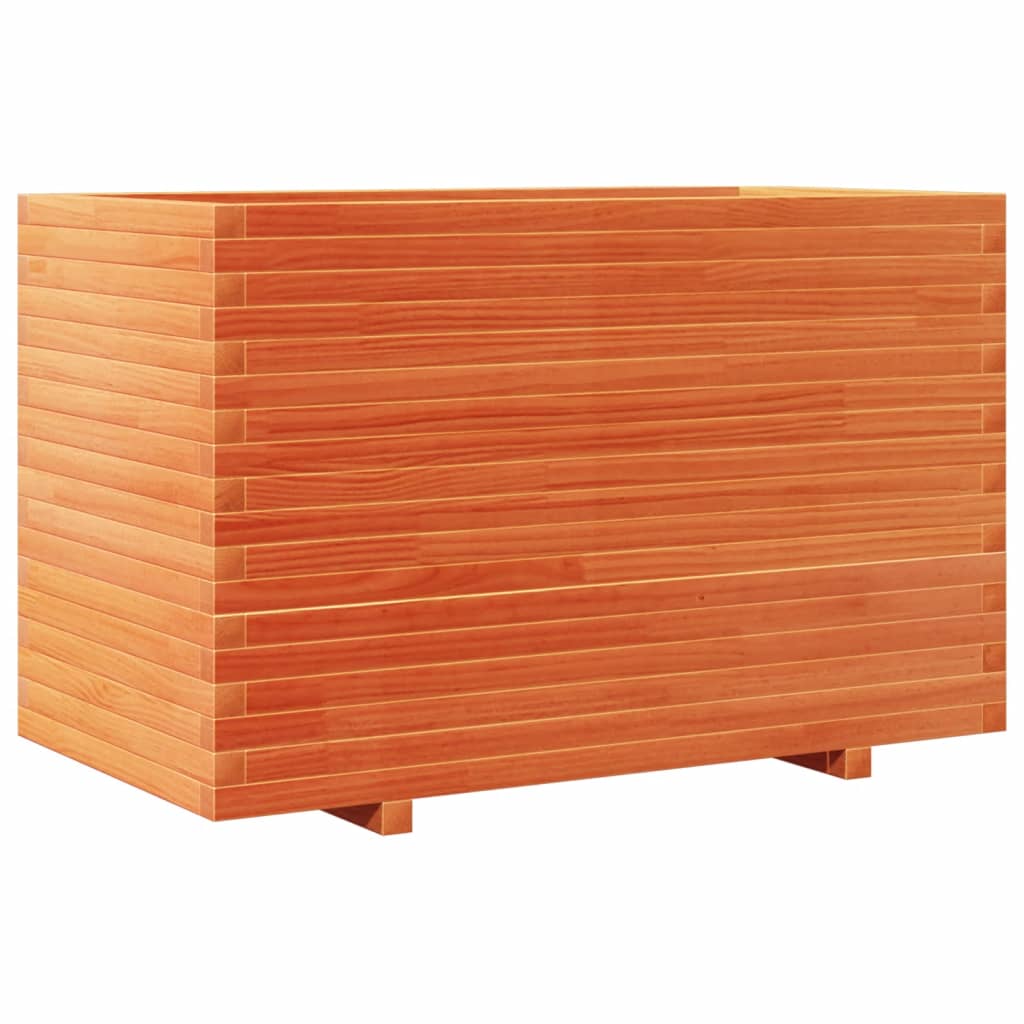 Utendørs Blomsterkasse Plantekasse Tre voksbrun 110x60x72 cm heltre furu