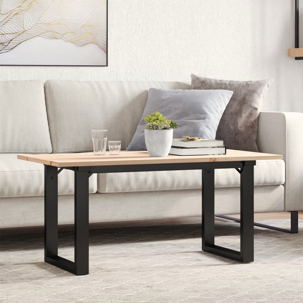 Salongbord Sofabord DIV. O-ramme 90x40x45 cm heltre furu og støpejern