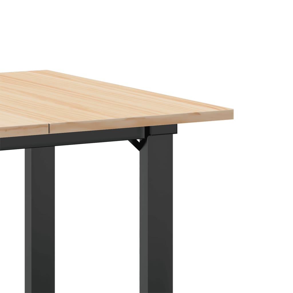 Spisebord O-ramme 60x60x75 cm heltre furu og stål