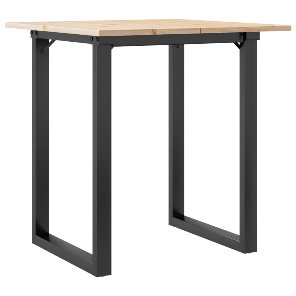 Spisebord O-ramme 70x70x75 cm heltre furu og stål
