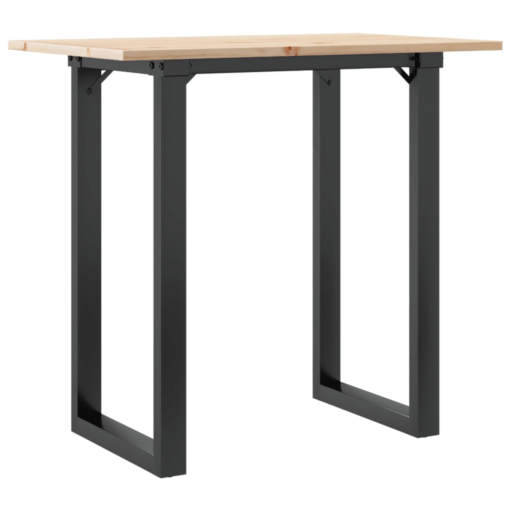 Spisebord O-ramme 80x50x75 cm heltre furu og stål