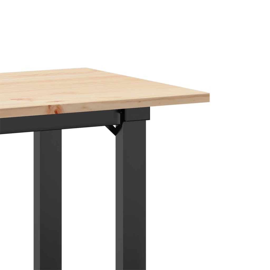 Spisebord O-ramme 80x50x75 cm heltre furu og stål