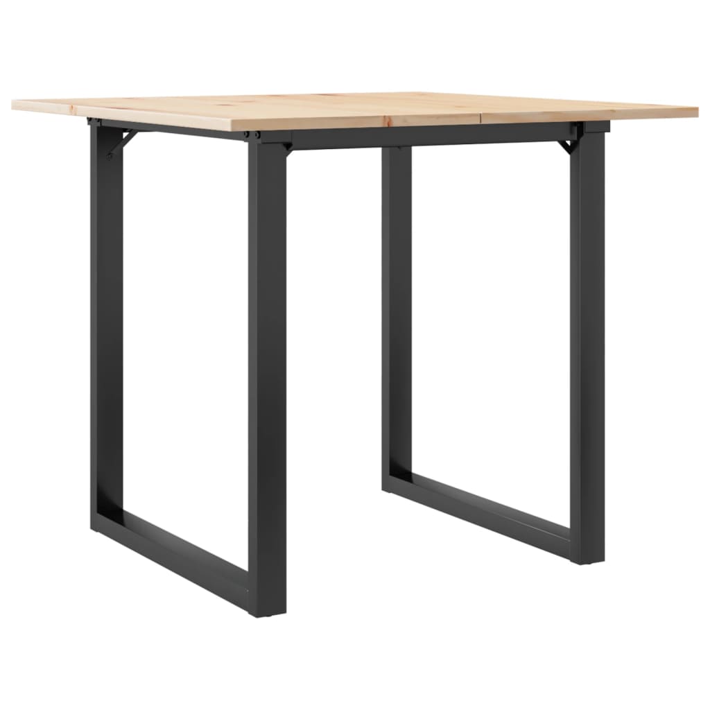 Spisebord O-ramme 80x80x75 cm heltre furu og stål