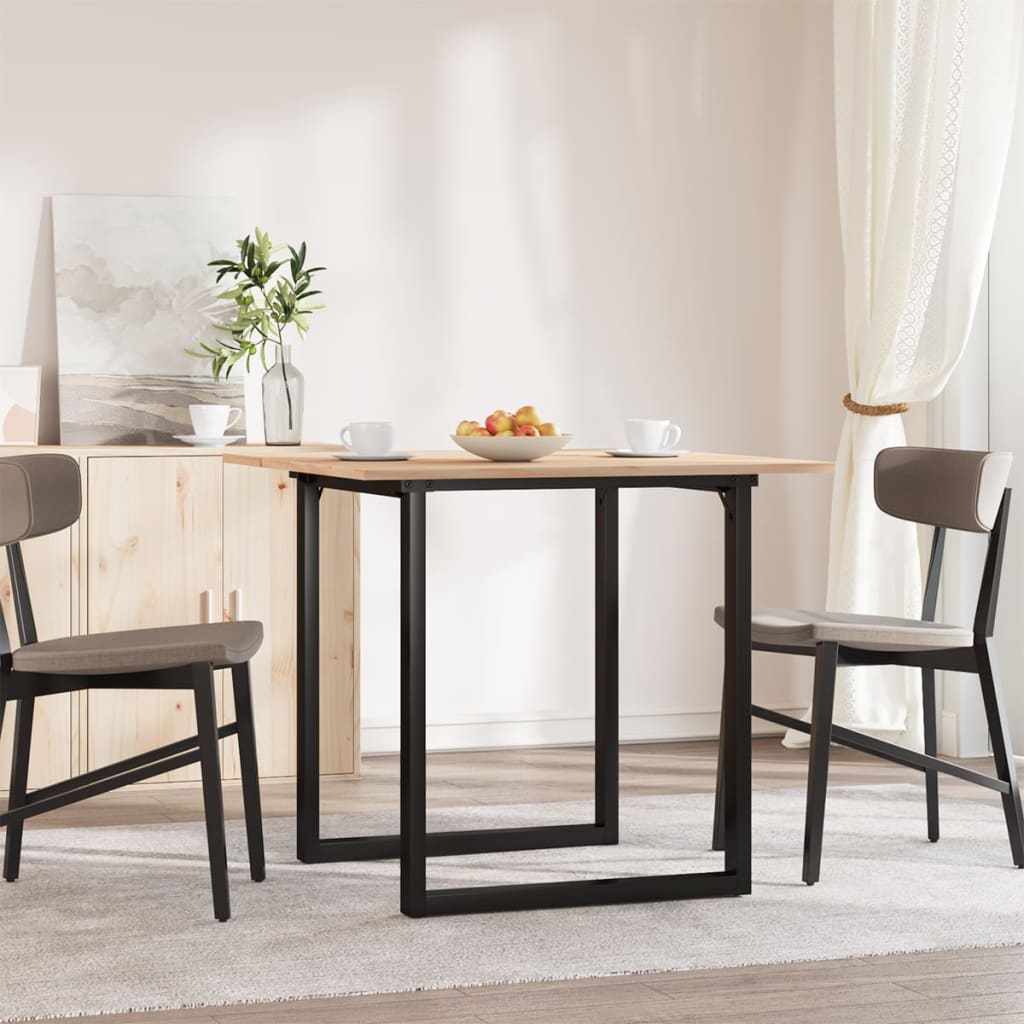 Spisebord O-ramme 80x80x75 cm heltre furu og stål