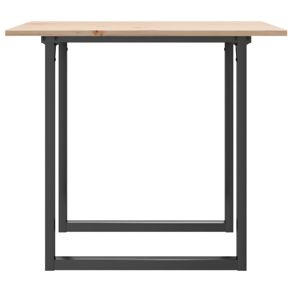Spisebord O-ramme 80x80x75 cm heltre furu og stål