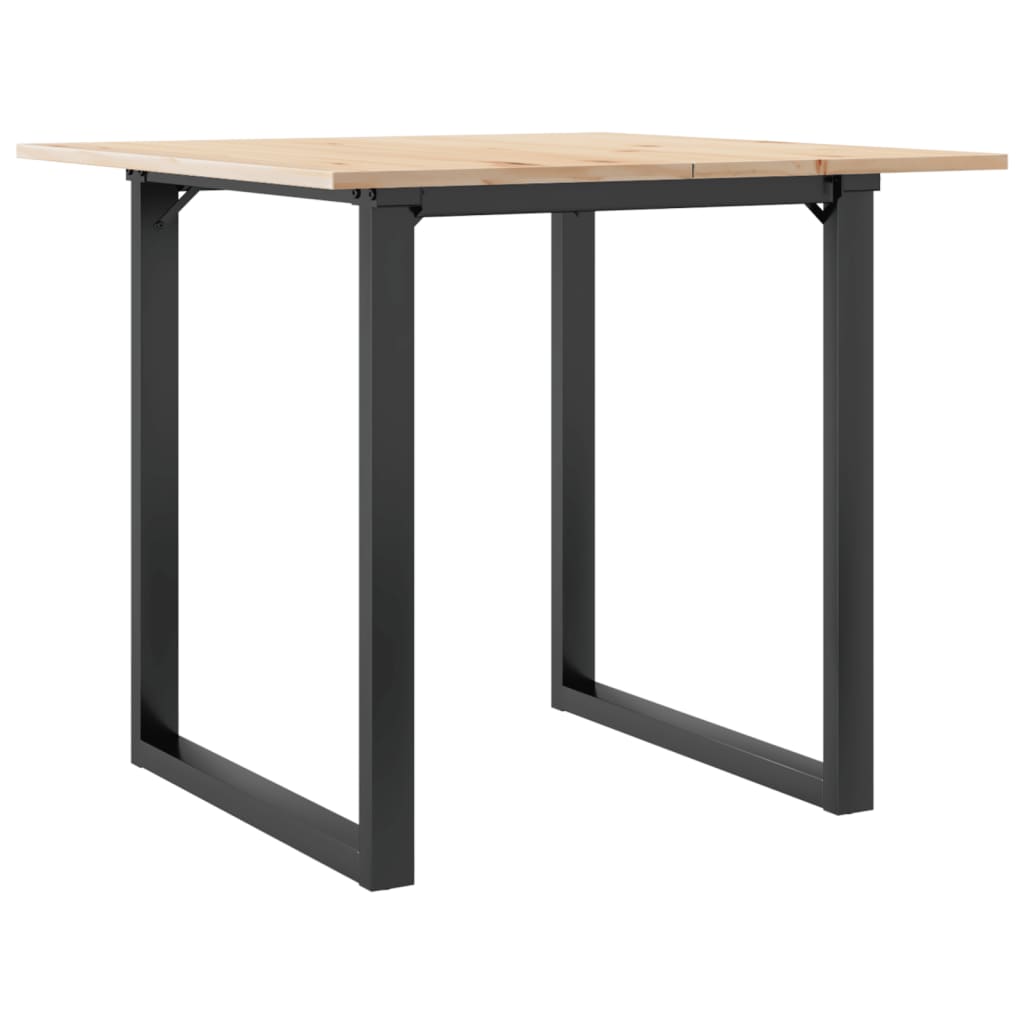 Spisebord O-ramme 80x80x75 cm heltre furu og stål