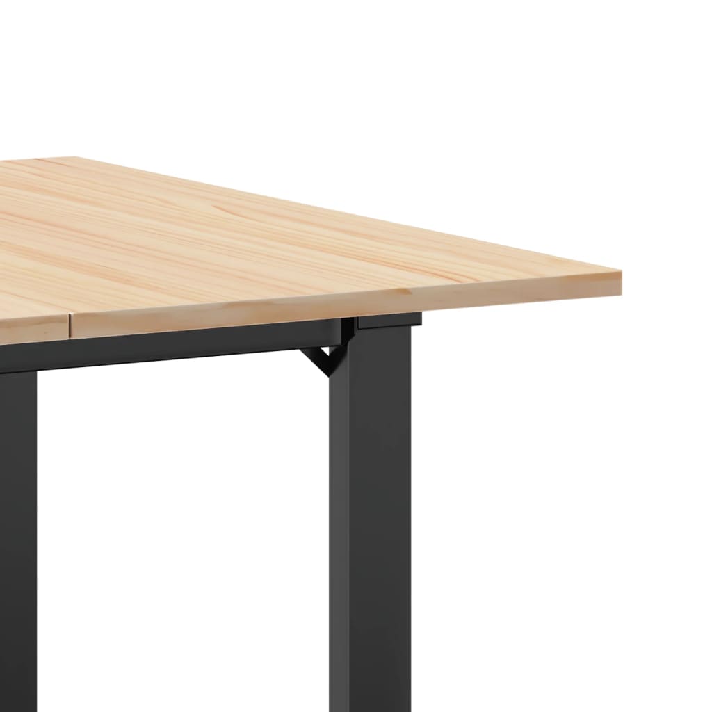 Spisebord O-ramme 80x80x75 cm heltre furu og stål