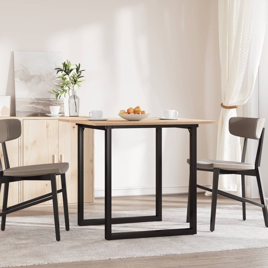 Spisebord O-ramme 90x90x75 cm heltre furu og stål