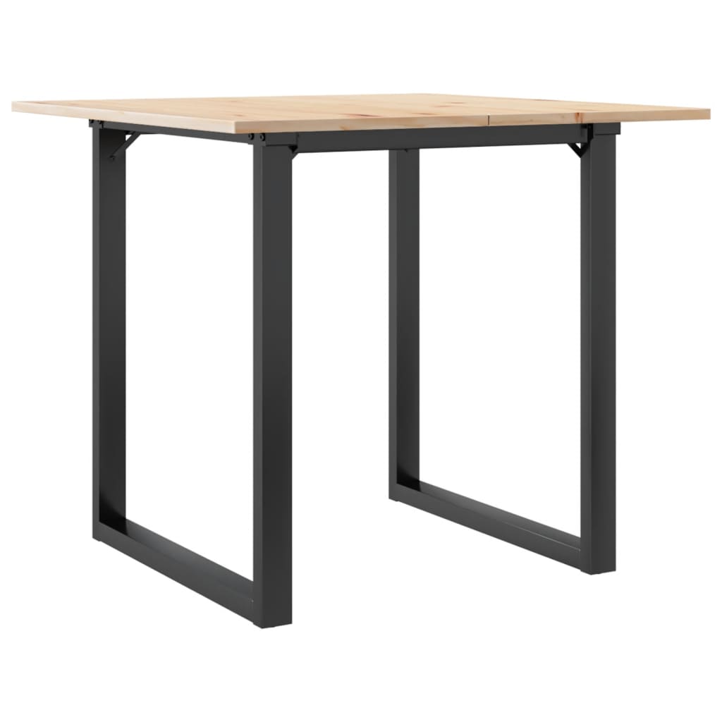 Spisebord O-ramme 90x90x75 cm heltre furu og stål