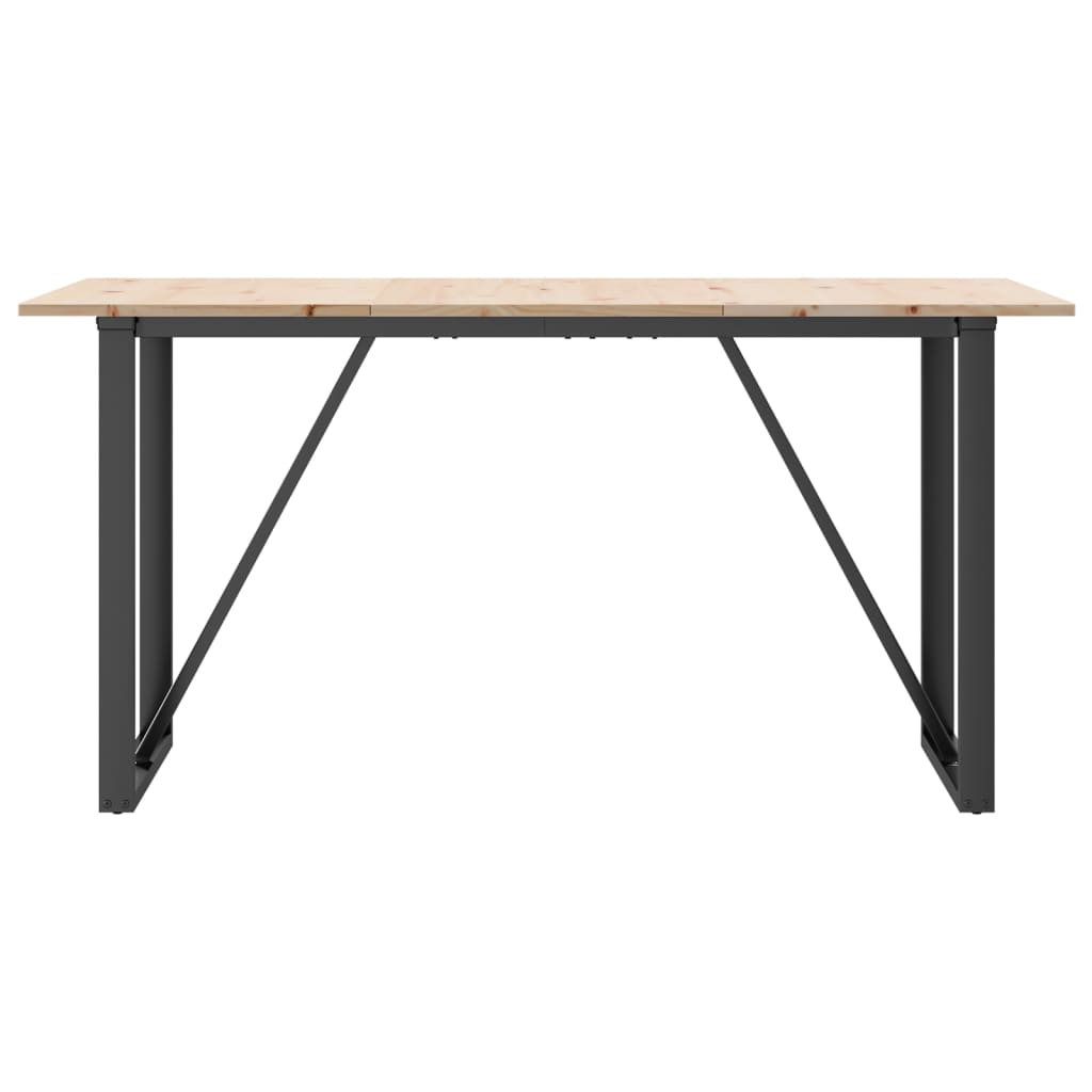 Spisebord O-ramme 140x80x75 cm heltre furu og stål