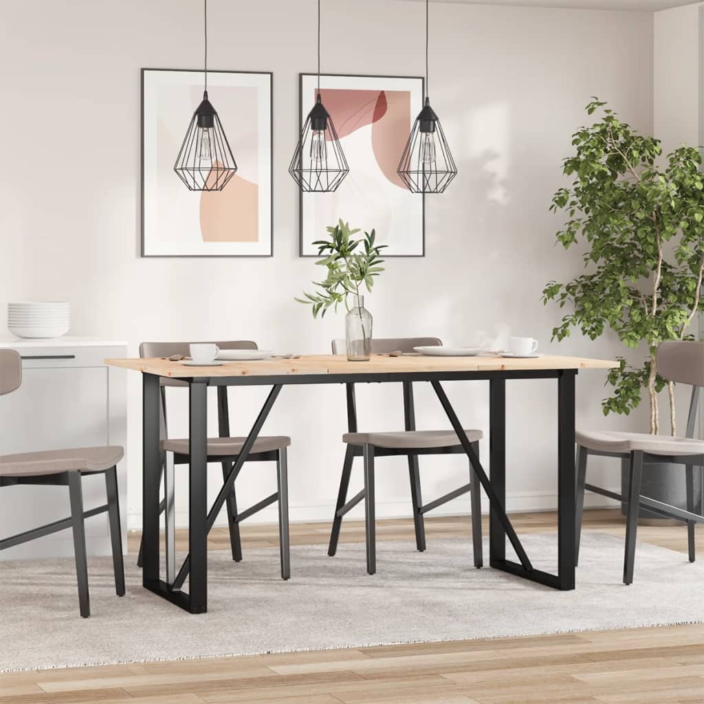 Spisebord O-ramme 160x80x75 cm heltre furu og stål